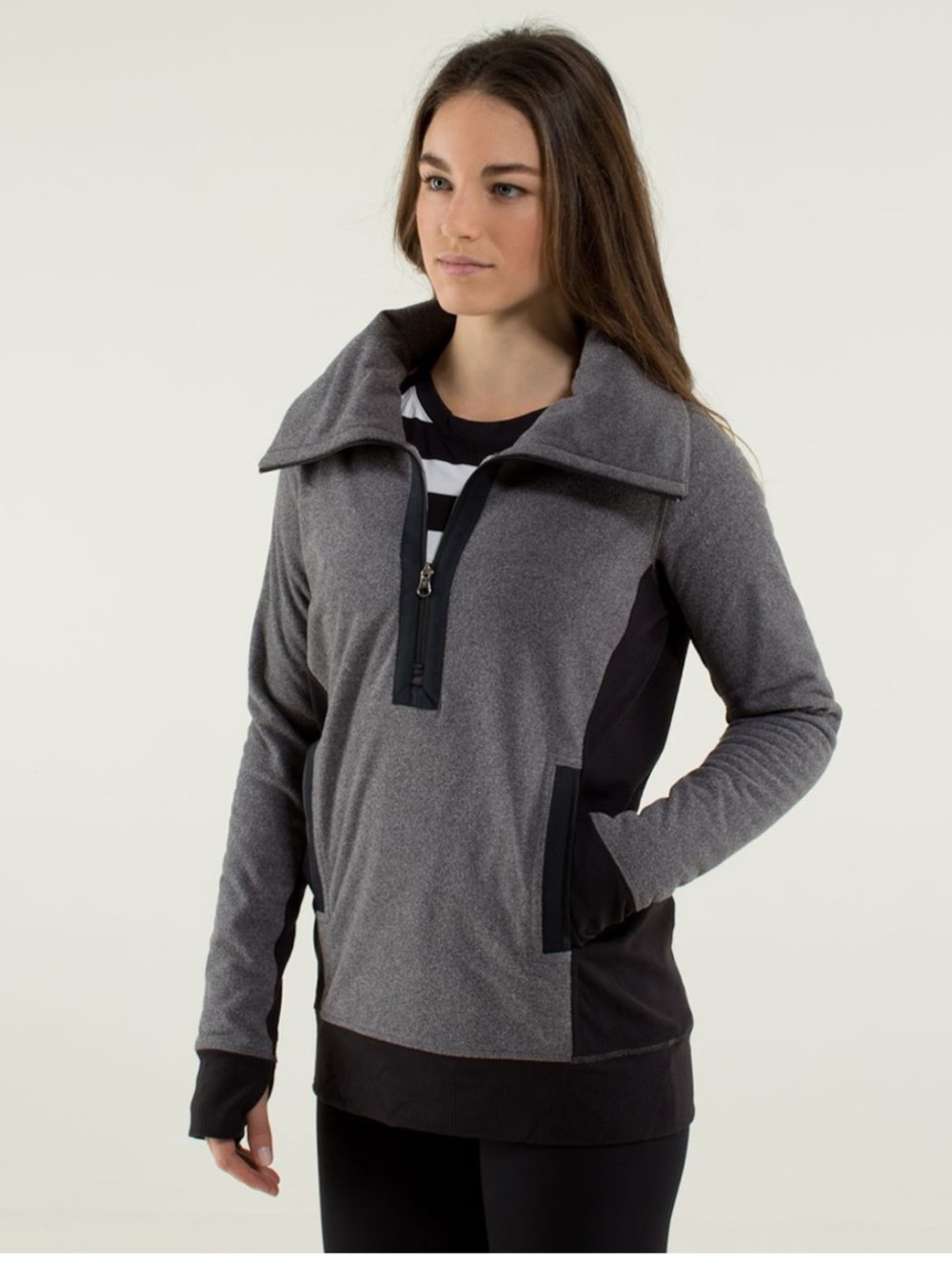 LULULEMON Women's Grey Quarter Zip Fleece Sweater - Picture 3 of 16